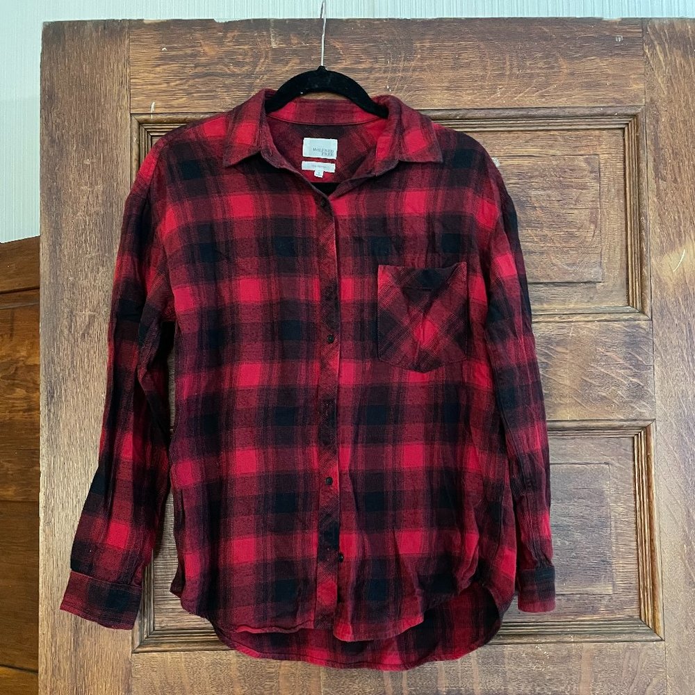 Wilfred Free - Red & Black Plaid Flannel